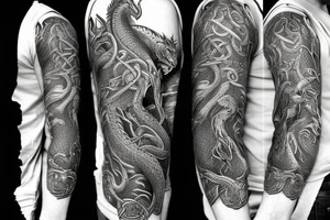 Celtic dragon wrapped around arm tattoo idea