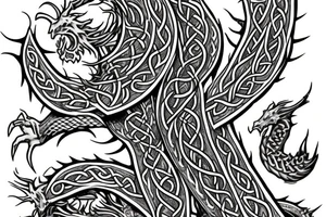 Celtic dragon wrapped around arm tattoo idea