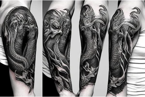 Lord of the rings dragon wrapped around arm tattoo idea