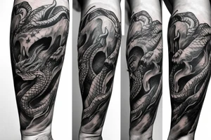 Lord of the rings dragon wrapped around arm tattoo idea