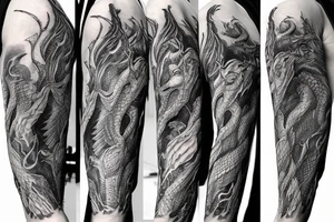 Lord of the rings dragon wrapped around arm tattoo idea