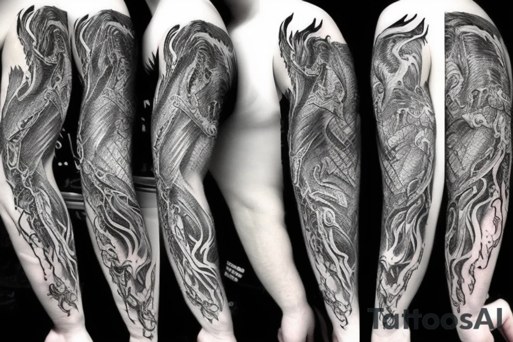 Lord of the rings dragon wrapped around arm tattoo idea