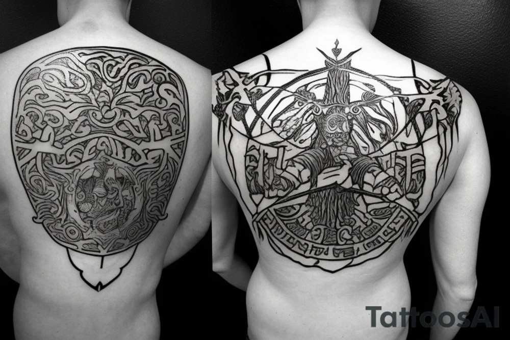 warrior holding a shield
a tree in the back tattoo idea warrior holding a shield
a tree in the back tattoo idea