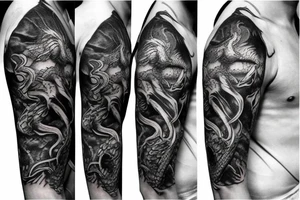Lord of the rings dragon wrapped around arm tattoo idea