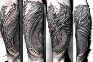 Lord of the rings dragon wrapped around arm tattoo idea