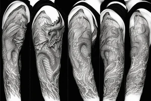 Lord of the rings dragon wrapped around arm tattoo idea
