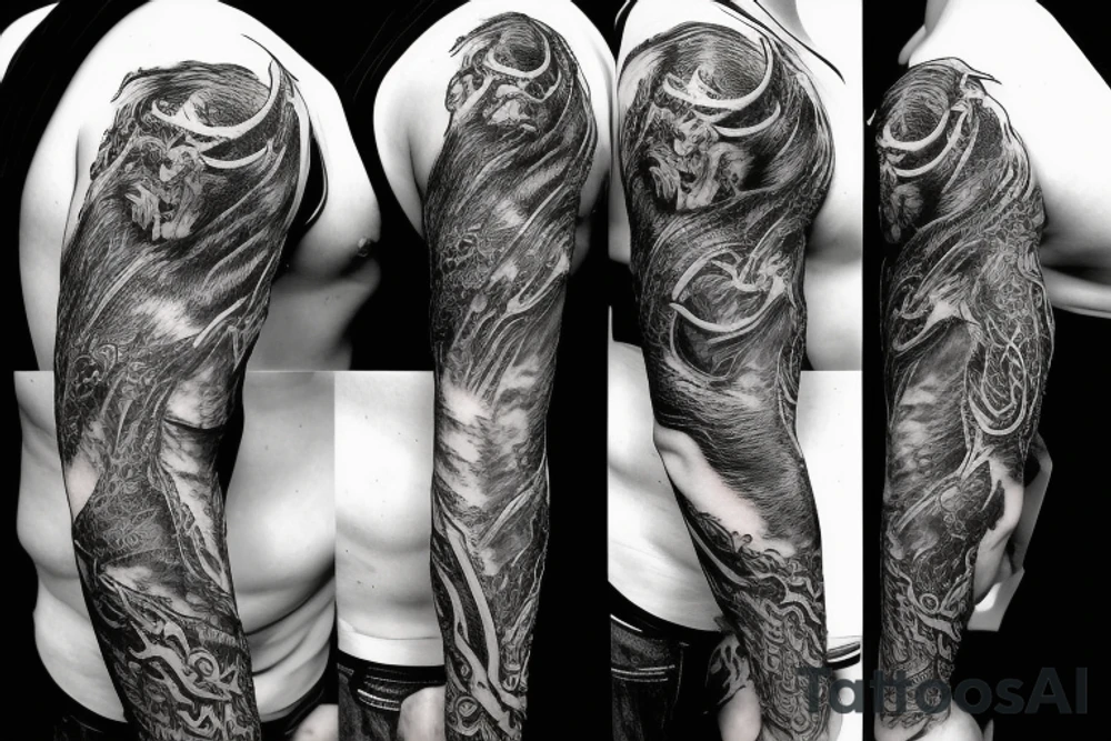 Lord of the rings dragon wrapped around arm tattoo idea