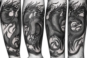 Lord of the rings dragon wrapped around arm tattoo idea