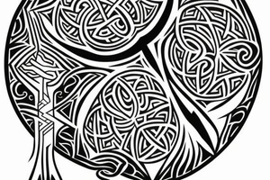 warrior holding a shield
tree of life in the back tattoo idea