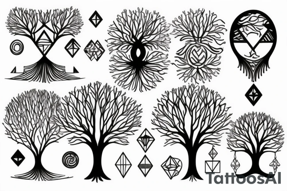 achiles holding a tree
tree of life in the back tattoo idea