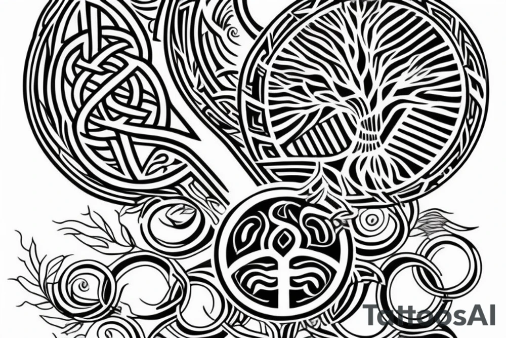 achiles holding a shield
tree of life in the back tattoo idea
