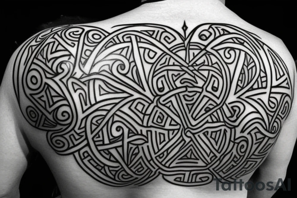 Achilles holding a shield
tree of life in the back tattoo idea