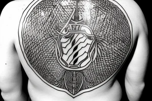 Achilles holding a shield
tree of life in the back tattoo idea