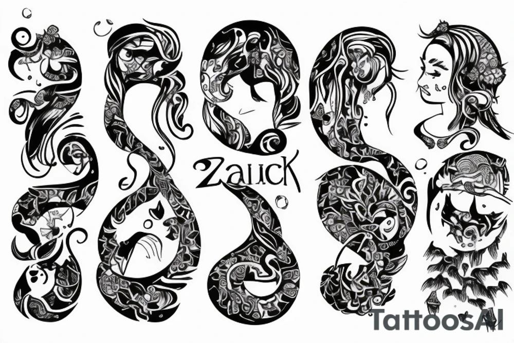 ZODIAC SINGS FOR WOMEN BACK tattoo idea