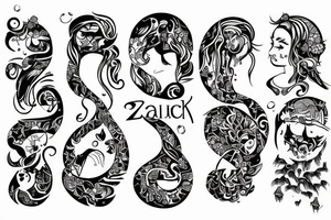 ZODIAC SINGS FOR WOMEN BACK tattoo idea