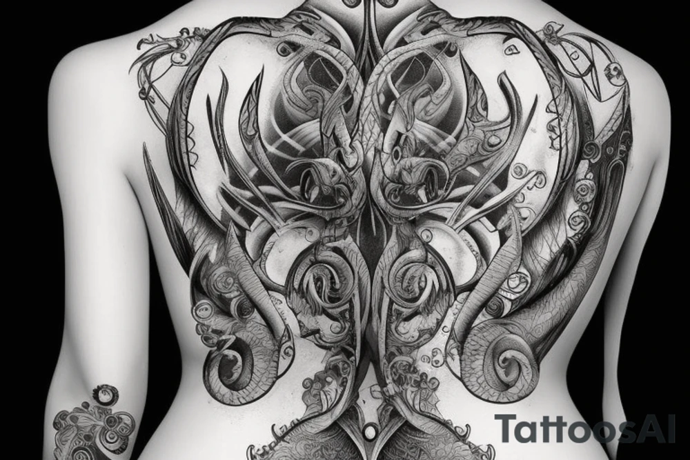 ZODIAC SINGS FOR WOMEN BACK tattoo idea