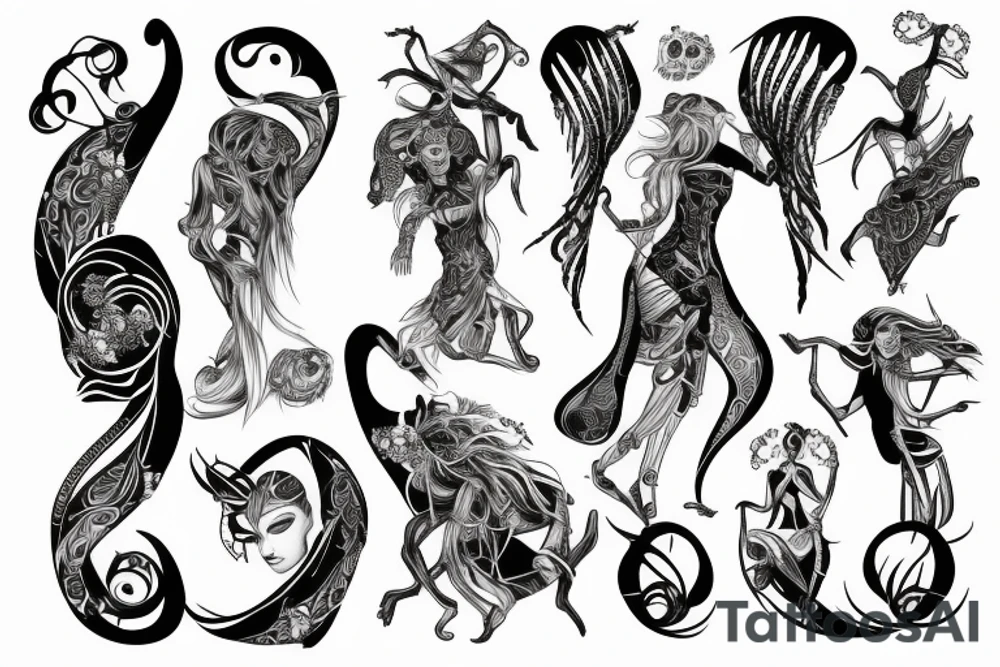 ZODIAC SINGS FOR WOMEN BACK LINE tattoo idea