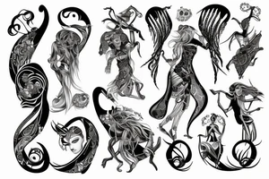 ZODIAC SINGS FOR WOMEN BACK LINE tattoo idea