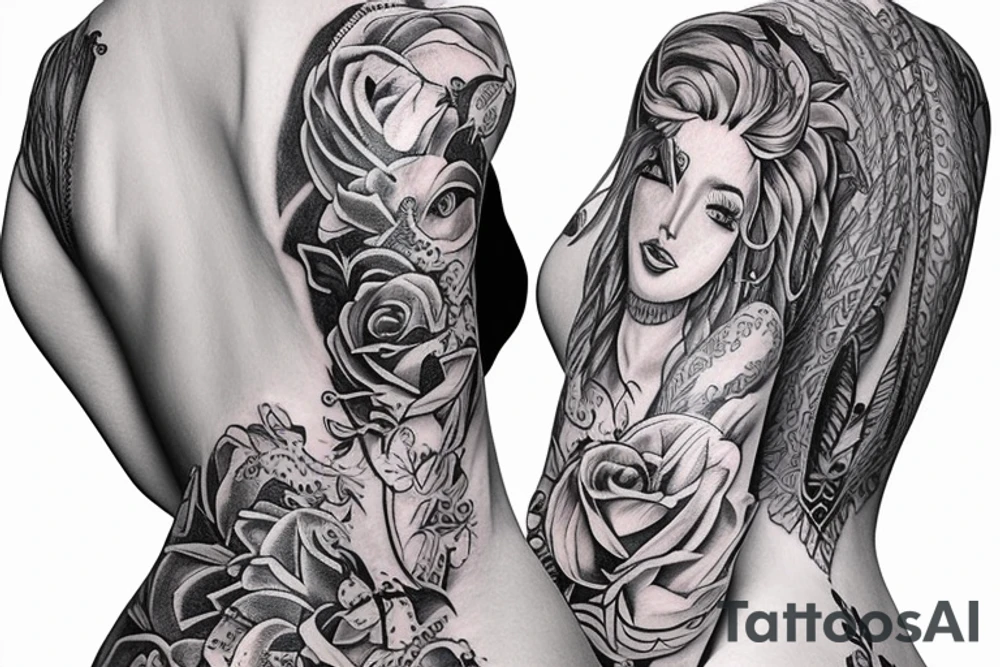 ZODIAC SINGS FOR WOMEN BACK LINE tattoo idea