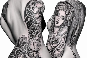 ZODIAC SINGS FOR WOMEN BACK LINE tattoo idea