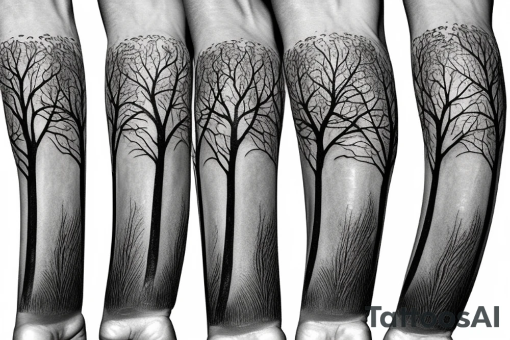 tree trunk tattoo idea