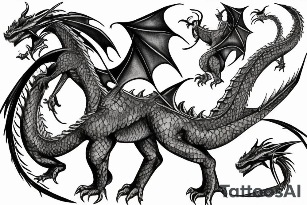 dragon in armor tattoo idea
