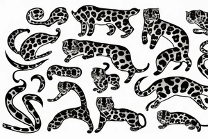 simlistic jaguar and sun tattoo idea