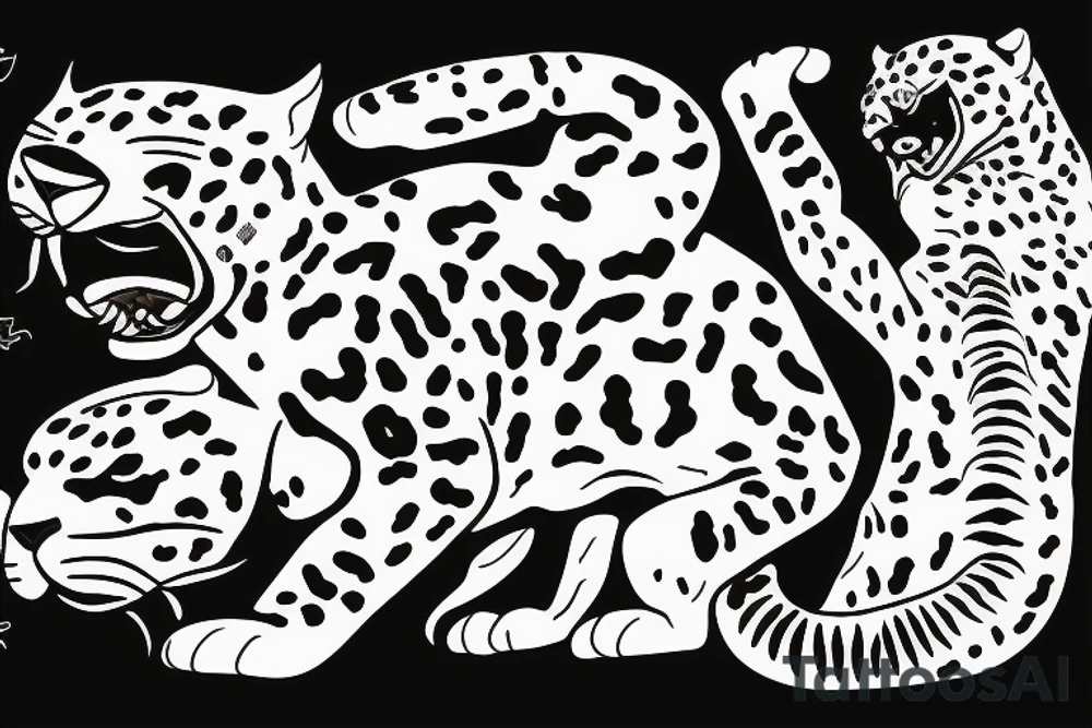 jaguar with sun tattoo idea