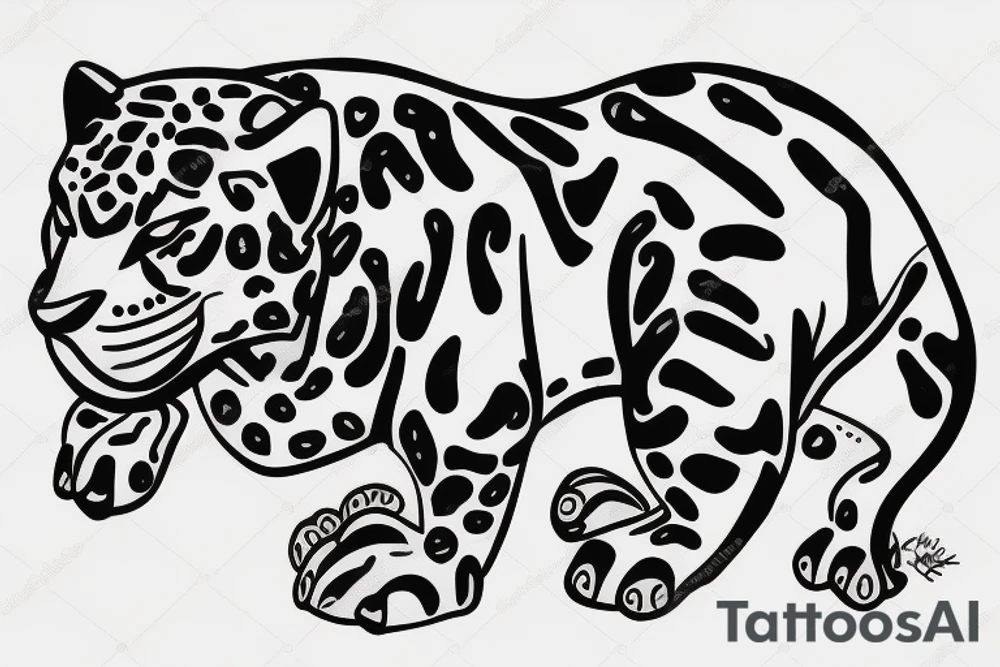 jaguar with sun tattoo idea