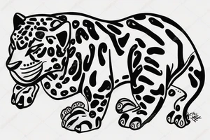 jaguar with sun tattoo idea