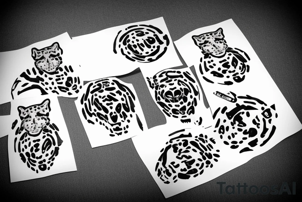 simplisitc sun behind a jaguar tattoo idea