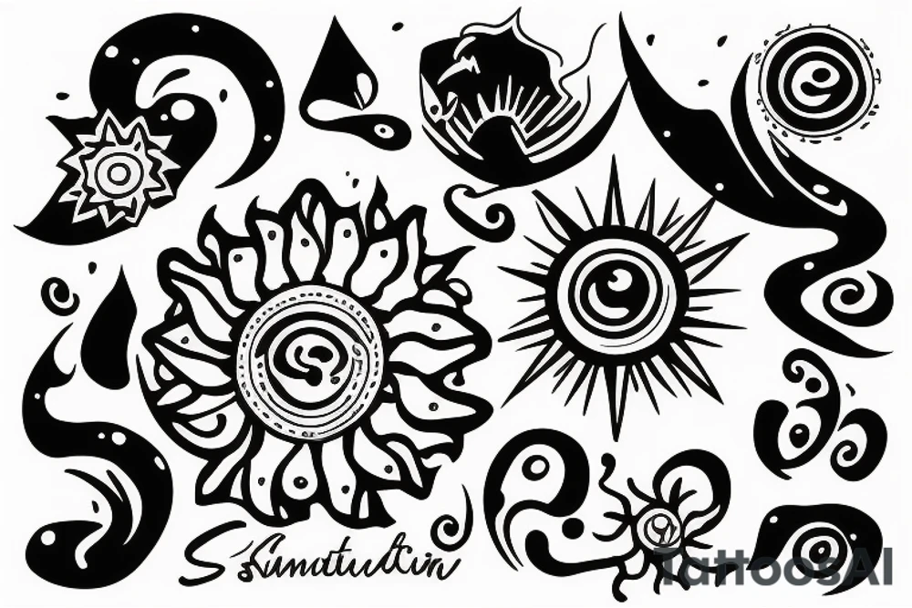 simplisitc sun tattoo idea