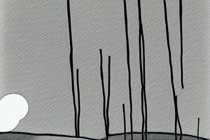 Minimalistic fine line rain falling over a minimalistic fine line field hills. there should be a field draw only from lines tattoo idea