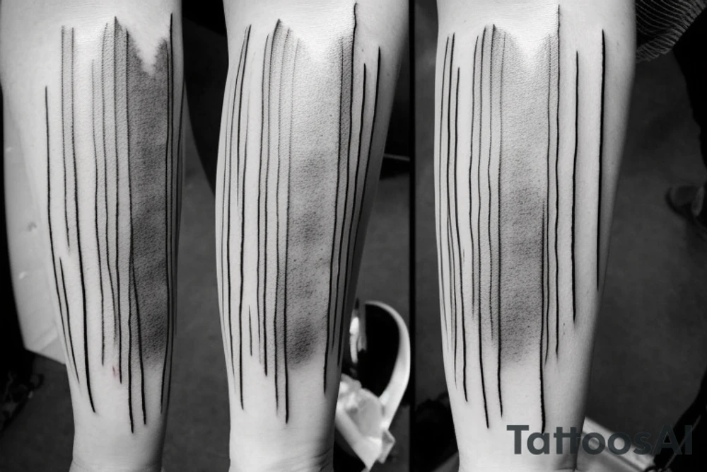 fine line rain falling over a fine line field hills. there should be a field draw only from lines. Make it look more like a tattoo. And it should look more like a picture tattoo idea