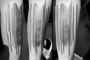 fine line rain falling over a fine line field hills. there should be a field draw only from lines. Make it look more like a tattoo. And it should look more like a picture tattoo idea