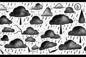 rain falling over a field hills. Make it look more like a tattoo. And it should look more like a picture tattoo idea