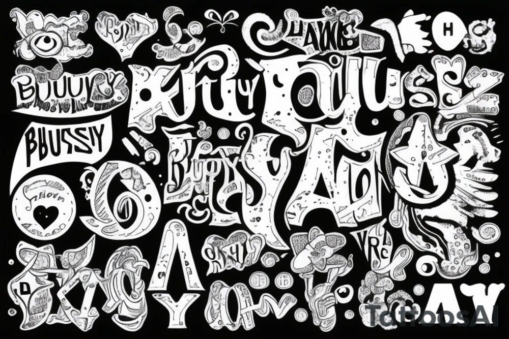 Lettering of "Busy busy busy" tattoo idea