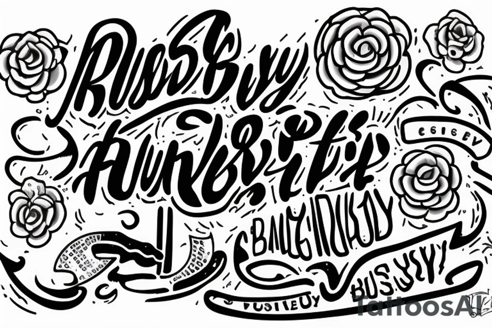 Lettering of "Busy busy busy" tattoo idea