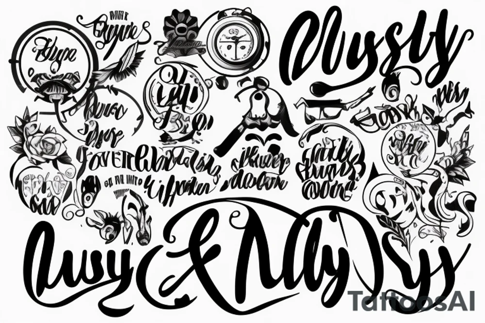 Lettering of "Busy busy busy" tattoo idea