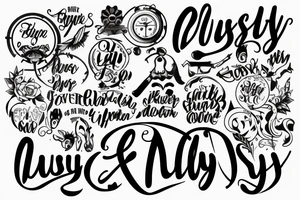 Lettering of "Busy busy busy" tattoo idea