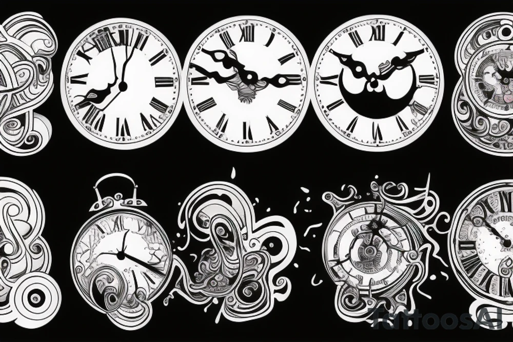 A melting clock tattoo idea