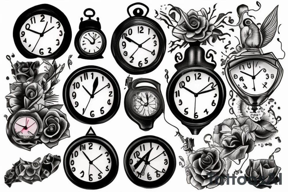 A melting clock tattoo idea