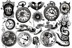 A fading into oblivion clock tattoo idea