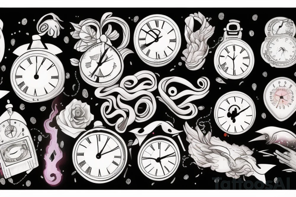 A fading into oblivion clock tattoo idea