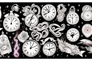 A fading into oblivion clock tattoo idea