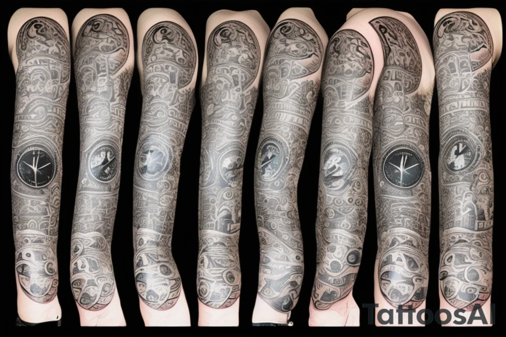 A disappearing clock tattoo idea