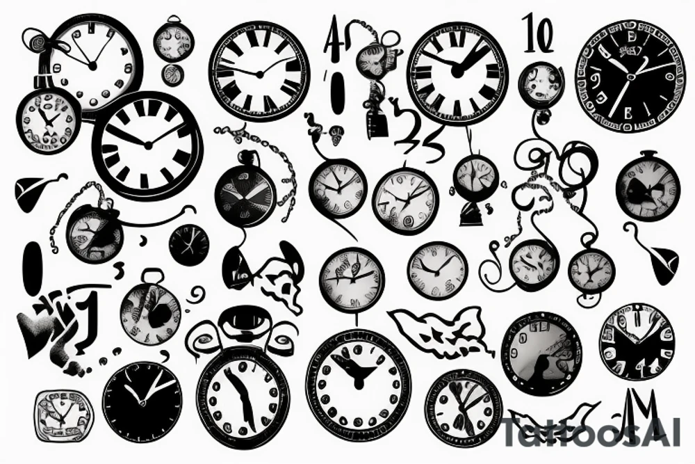 A disappearing clock tattoo idea