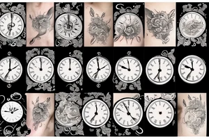 A fading away clock tattoo idea