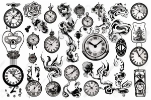 A melting and dying clock tattoo idea