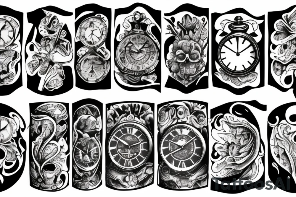 A clock on its death bed tattoo idea